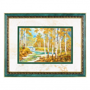 Янтарная картина «Лесной ручей» 46 х 36 см, фотография 0. Интернет-магазин ЛАВКА ПОДАРКОВ